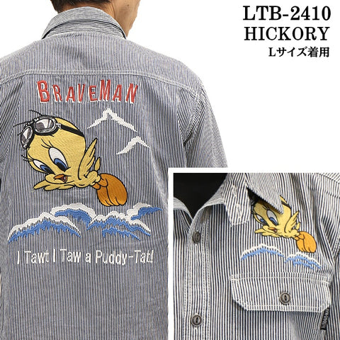 THE BRAVEMAN×LOONEY TUNES ルーニーチューンズ コラボ シャンブレー 半袖シャツ ltb-2410