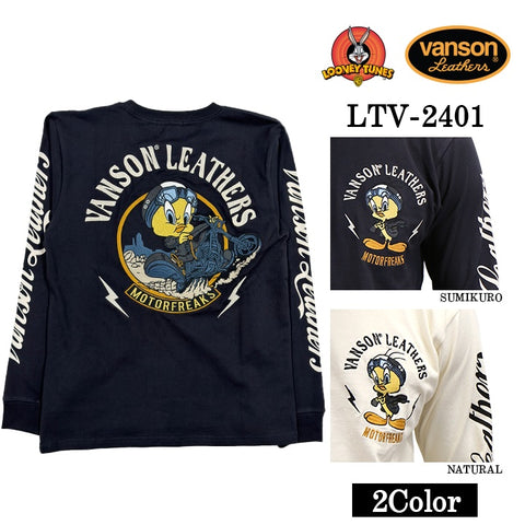 VANSON×LOONEY TUNES バンソン ルーニー コラボTEE 天竺 長袖Tシャツ ltv-2401