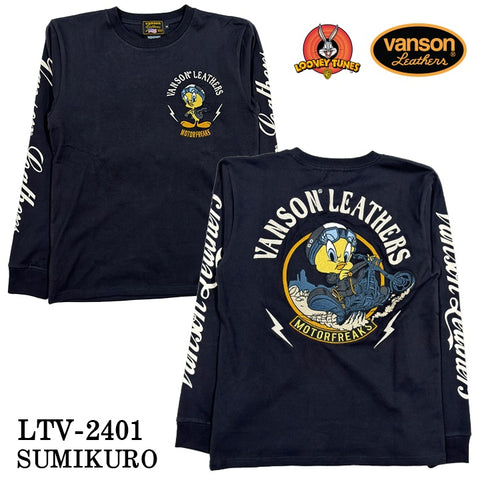 VANSON×LOONEY TUNES バンソン ルーニー コラボTEE 天竺 長袖Tシャツ ltv-2401