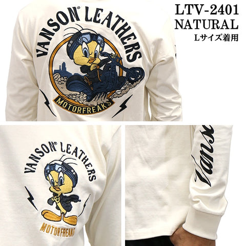 VANSON×LOONEY TUNES バンソン ルーニー コラボTEE 天竺 長袖Tシャツ ltv-2401