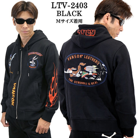 VANSON×LOONEY TUNES バンソン ルーニー コラボ 裏毛 F/Zパーカー ltv-2403