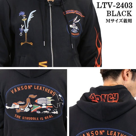 VANSON×LOONEY TUNES バンソン ルーニー コラボ 裏毛 F/Zパーカー ltv-2403