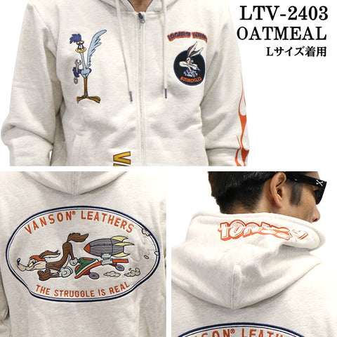 VANSON×LOONEY TUNES バンソン ルーニー コラボ 裏毛 F/Zパーカー ltv-2403