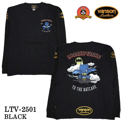 VANSON×LOONEY TUNES Warner BROS.ワーナー100周年記念 バンソン ルーニー コラボ ロンTEE 天竺 長袖Tシャツ ltv-2501