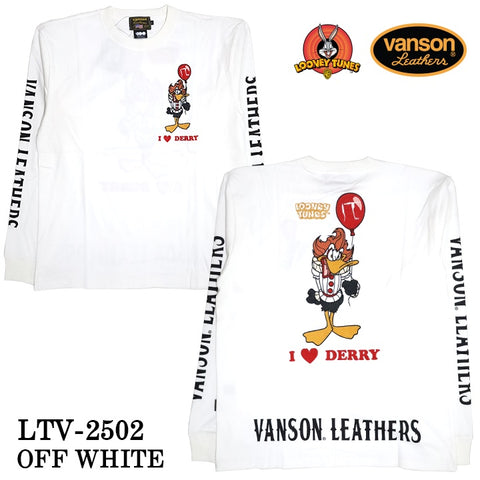 VANSON×LOONEY TUNES Warner BROS.ワーナー100周年記念 バンソン ルーニー コラボ ロンTEE 天竺 長袖Tシャツ ltv-2502