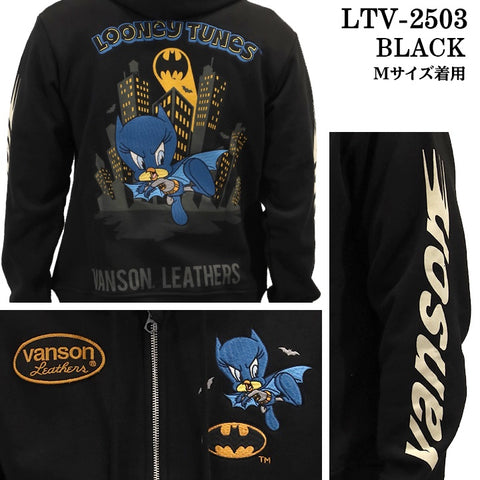 VANSON×LOONEY TUNES Warner BROS.ワーナー100周年記念 バンソン ルーニー コラボ 裏毛 フルZIP パーカー ltv-2503