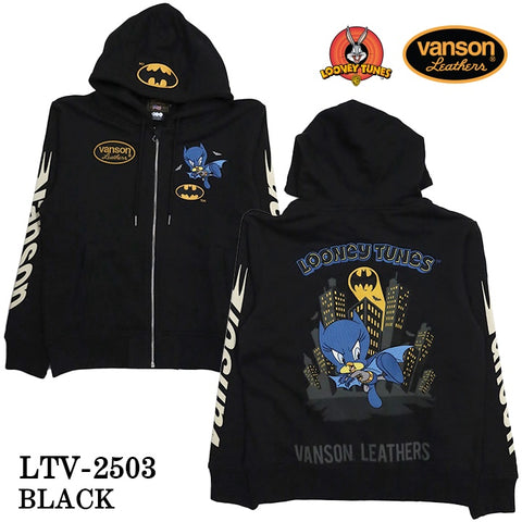 VANSON×LOONEY TUNES Warner BROS.ワーナー100周年記念 バンソン ルーニー コラボ 裏毛 フルZIP パーカー ltv-2503