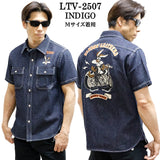 VANSON×LOONEY TUNES バンソン ルーニーチューンズ コラボ ネップ デニム 半袖シャツ ltv-2507