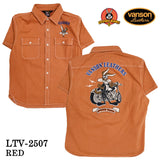 VANSON×LOONEY TUNES バンソン ルーニーチューンズ コラボ ネップ デニム 半袖シャツ ltv-2507