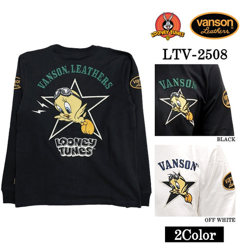 VANSON×LOONEY TUNES Warner TEE L/S T-SHIRT バンソン ルーニー ワーナー コラボ ロンTEE 天竺 長袖 Tシャツ ltv-2508
