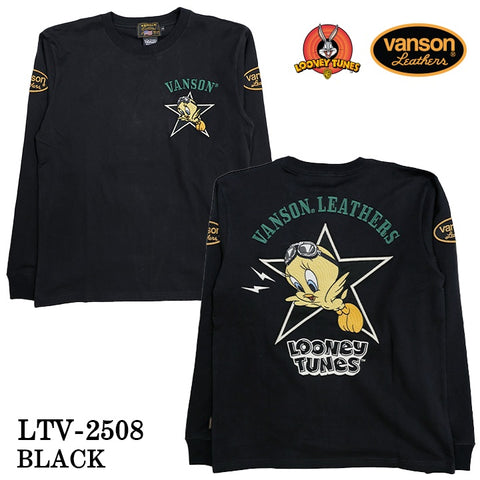 VANSON×LOONEY TUNES Warner TEE L/S T-SHIRT バンソン ルーニー ワーナー コラボ ロンTEE 天竺 長袖 Tシャツ ltv-2508