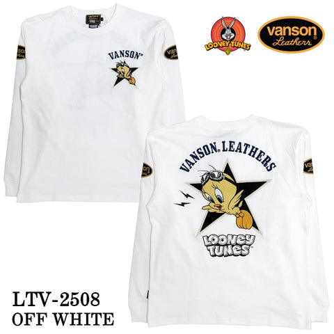 VANSON×LOONEY TUNES Warner TEE L/S T-SHIRT バンソン ルーニー ワーナー コラボ ロンTEE 天竺 長袖 Tシャツ ltv-2508
