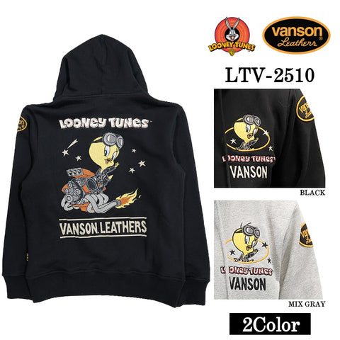 VANSON×LOONEY TUNES Warner BROS SWEATSHIRT PARKA HOODIE バンソン ルーニー ワーナー コラボ 裏毛 F/Zパーカー ltv-2510