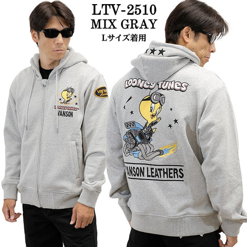 VANSON×LOONEY TUNES Warner BROS SWEATSHIRT PARKA HOODIE バンソン ルーニー ワーナー コラボ 裏毛 F/Zパーカー ltv-2510