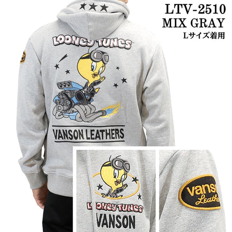VANSON×LOONEY TUNES Warner BROS SWEATSHIRT PARKA HOODIE バンソン ルーニー ワーナー コラボ 裏毛 F/Zパーカー ltv-2510
