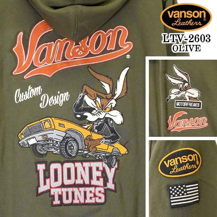 VANSON LOONEY TUNES Warner BROS TEE HOODIE F/Z PARKA バンソン ルーニー ワーナー コラボ 裏毛 フーディー パーカー ltv-2603