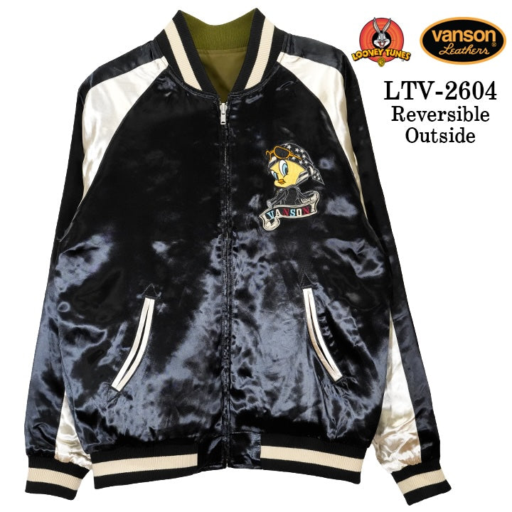 VANSON LOONEY TUNES Warner BROS REVERSIBLE SKA JACKET MA-1 バンソン ルーニー ワーナー コラボ 刺繍 スカジャン ltv-2604