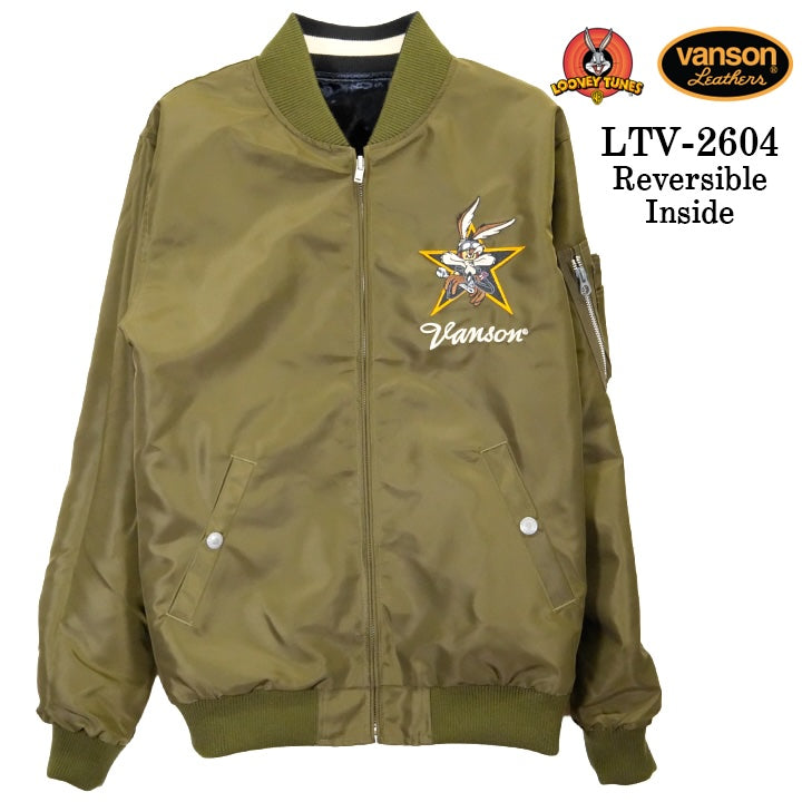 VANSON LOONEY TUNES Warner BROS REVERSIBLE SKA JACKET MA-1 バンソン ルーニー ワーナー コラボ 刺繍 スカジャン ltv-2604