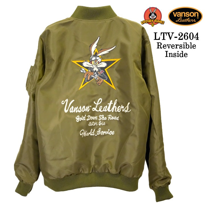 VANSON LOONEY TUNES Warner BROS REVERSIBLE SKA JACKET MA-1 バンソン ルーニー ワーナー コラボ 刺繍 スカジャン ltv-2604