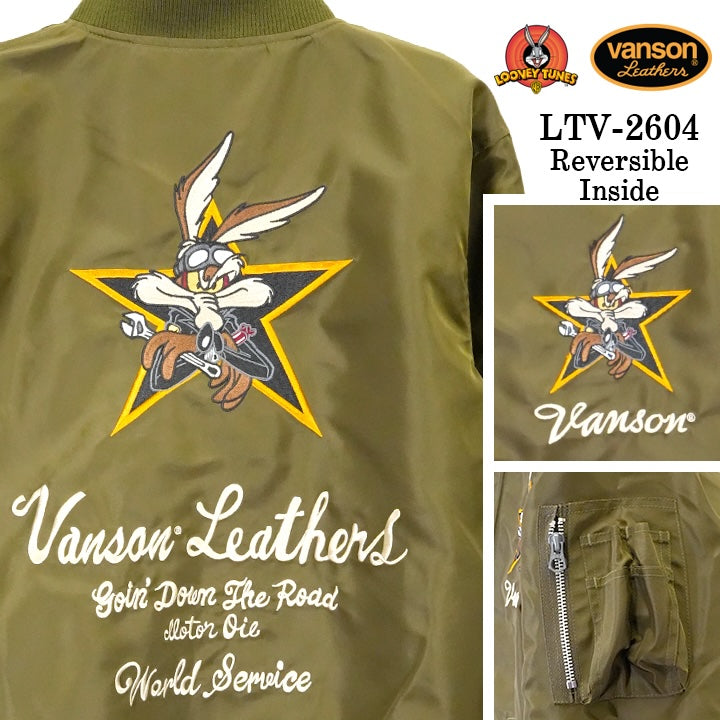 VANSON LOONEY TUNES Warner BROS REVERSIBLE SKA JACKET MA-1 バンソン ルーニー ワーナー コラボ 刺繍 スカジャン ltv-2604