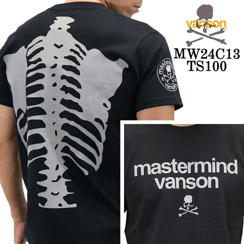 MASTERMIND VANSON S/S TEE マスターマインド バンソン コラボ 天竺 半袖Tシャツ ボーン mw24c13-ts100