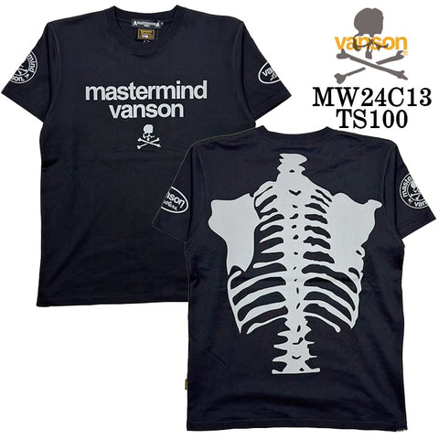 MASTERMIND VANSON S/S TEE マスターマインド バンソン コラボ 天竺 半袖Tシャツ ボーン mw24c13-ts100