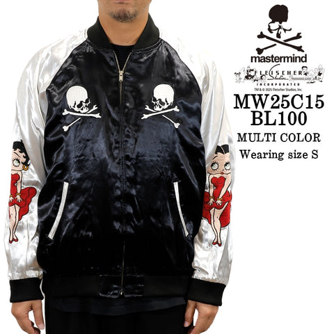 MASTERMIND BETTY BOOP SOUVENIR JACKET [BOXY FIT] マスターマインド ベティーブープ コラボ SKA スカジャン mw25c15-bl100