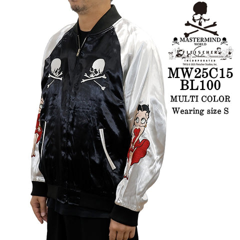 mastermind world BETTY BOOP SOUVENIR JACKET [BOXY FIT] マスターマインド ワールド ベティーブープ コラボ SKA スカジャン mw25c15-bl100