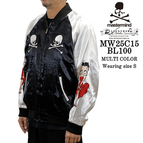MASTERMIND BETTY BOOP SOUVENIR JACKET [BOXY FIT] マスターマインド ベティーブープ コラボ SKA スカジャン mw25c15-bl100