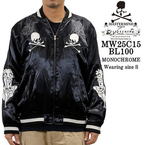 mastermind world BETTY BOOP SOUVENIR JACKET [BOXY FIT] マスターマインド ワールド ベティーブープ コラボ SKA スカジャン mw25c15-bl100