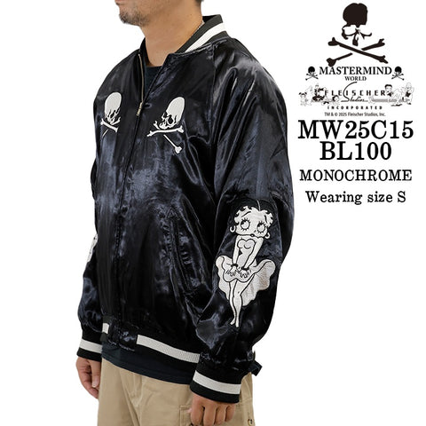 mastermind world BETTY BOOP SOUVENIR JACKET [BOXY FIT] マスターマインド ワールド ベティーブープ コラボ SKA スカジャン mw25c15-bl100