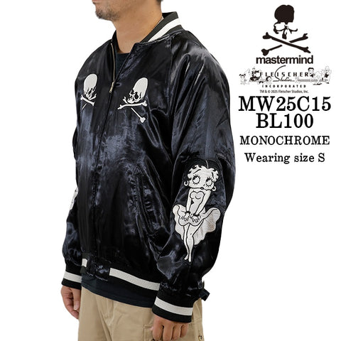 MASTERMIND BETTY BOOP SOUVENIR JACKET [BOXY FIT] マスターマインド ベティーブープ コラボ SKA スカジャン mw25c15-bl100