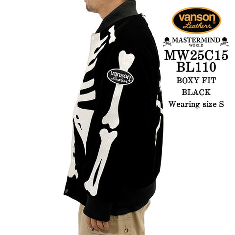 MASTERMIND WORLD VANSON LEATHER BONES BOMBER JACKET マスターマインド ワールド バンソン ボーン ボンバージャケット mw25c15-bl110