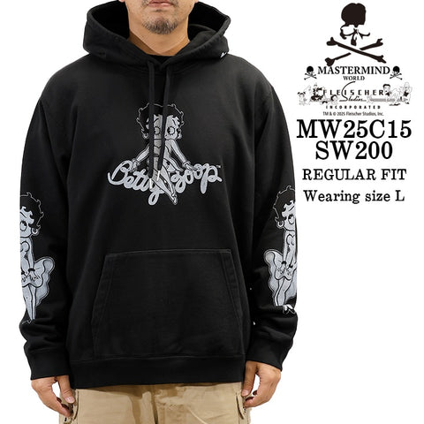 mastermind world BETTY BOOP HOODIE SWEATSHIRT マスターマインド ワールド ベティーブープ コラボ 裏毛 スウェットパーカー mw25c15-sw200