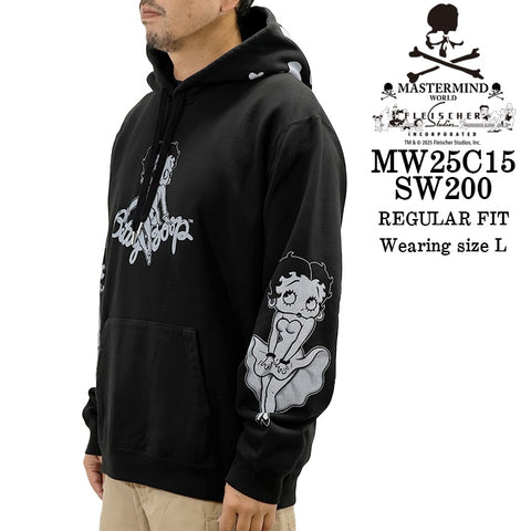 mastermind world BETTY BOOP HOODIE SWEATSHIRT マスターマインド ワールド ベティーブープ コラボ 裏毛 スウェットパーカー mw25c15-sw200