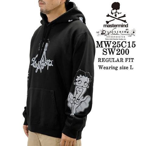 MASTERMIND BETTY BOOP HOODIE SWEATSHIRT マスターマインド ベティーブープ コラボ 裏毛 スウェットパーカー mw25c15-sw200