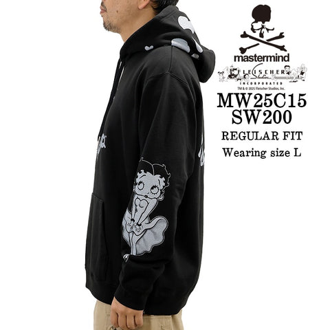 MASTERMIND BETTY BOOP HOODIE SWEATSHIRT マスターマインド ベティーブープ コラボ 裏毛 スウェットパーカー mw25c15-sw200