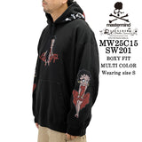 MASTERMIND BETTY BOOP HOODIE SWEATSHIRT [BOXY FIT] マスターマインド ベティーブープ コラボ 裏毛 スウェットパーカー mw25c15-sw201