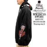 MASTERMIND BETTY BOOP HOODIE SWEATSHIRT [BOXY FIT] マスターマインド ベティーブープ コラボ 裏毛 スウェットパーカー mw25c15-sw201