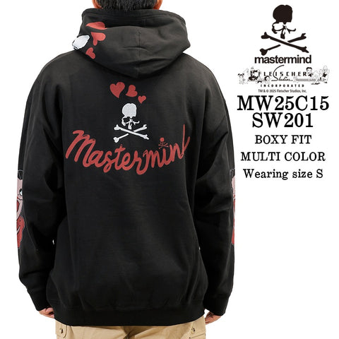 MASTERMIND BETTY BOOP HOODIE SWEATSHIRT [BOXY FIT] マスターマインド ベティーブープ コラボ 裏毛 スウェットパーカー mw25c15-sw201