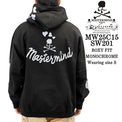 MASTERMIND WORLD BETTY BOOP HOODIE SWEATSHIRT [BOXY FIT] マスターマインド ワールド ベティーブープ コラボ 裏毛 スウェットパーカー mw25c15-sw201