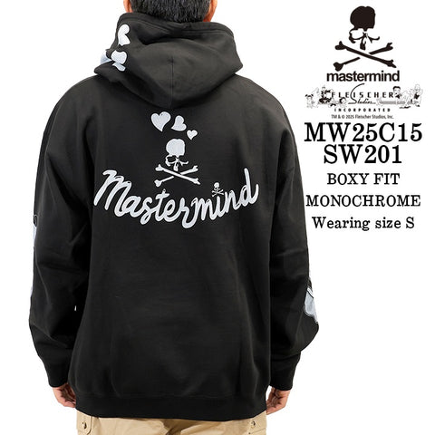 MASTERMIND BETTY BOOP HOODIE SWEATSHIRT [BOXY FIT] マスターマインド ベティーブープ コラボ 裏毛 スウェットパーカー mw25c15-sw201