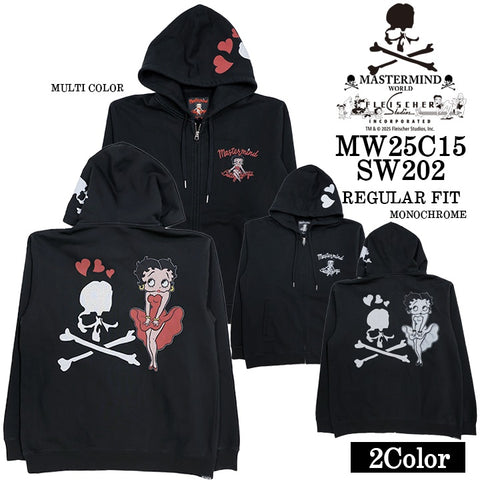 MASTERMIND WORLD BETTY BOOP F/Z HOODIE SWEATSHIRT マスターマインド ワールド ベティーブープ コラボ 裏毛 スウェットパーカー mw25c15-sw202