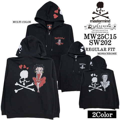 MASTERMIND BETTY BOOP F/Z HOODIE SWEATSHIRT マスターマインド ベティーブープ コラボ 裏毛 スウェットパーカー mw25c15-sw202