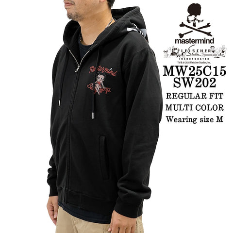 MASTERMIND BETTY BOOP F/Z HOODIE SWEATSHIRT マスターマインド ベティーブープ コラボ 裏毛 スウェットパーカー mw25c15-sw202