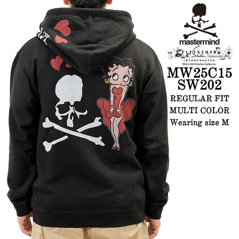 MASTERMIND BETTY BOOP F/Z HOODIE SWEATSHIRT マスターマインド ベティーブープ コラボ 裏毛 スウェットパーカー mw25c15-sw202