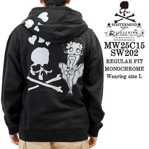 MASTERMIND WORLD BETTY BOOP F/Z HOODIE SWEATSHIRT マスターマインド ワールド ベティーブープ コラボ 裏毛 スウェットパーカー mw25c15-sw202