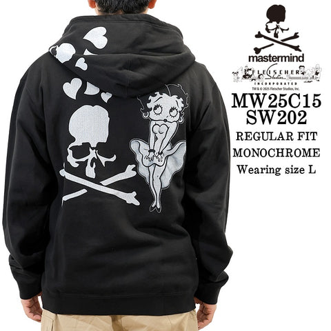 MASTERMIND BETTY BOOP F/Z HOODIE SWEATSHIRT マスターマインド ベティーブープ コラボ 裏毛 スウェットパーカー mw25c15-sw202