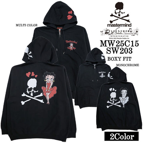 MASTERMIND BETTY BOOP F/Z HOODIE SWEATSHIRT [BOXY FIT] マスターマインド ベティーブープ コラボ スウェットパーカー mw25c15-sw203