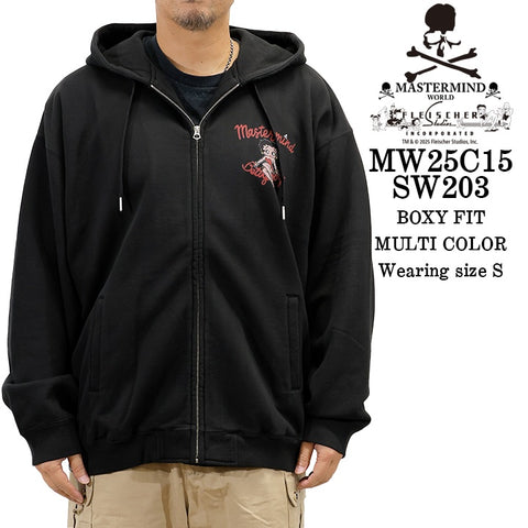 MASTERMIND WORLD BETTY BOOP F/Z HOODIE SWEATSHIRT [BOXY FIT] マスターマインド ワールド ベティーブープ コラボ スウェットパーカー mw25c15-sw203
